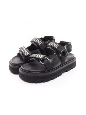 Celine Sandals Bulky Logo Strap Leather